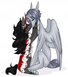 Size: 1577x1781 | Tagged: safe, derpibooru import, king sombra, queen umbra, oc, oc:light knight, pony, rule 63