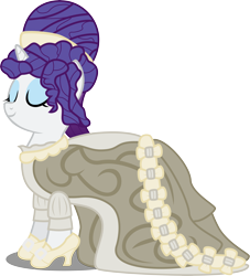 Size: 8859x9742 | Tagged: safe, artist:atomicmillennial, rarity, pony, unicorn, absurd resolution, clothes, cosplay, costume, dress, eyes closed, female, high heels, mare, shoes, simple background, solo, transparent background, vector