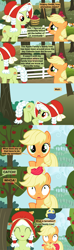 Size: 1120x3780 | Tagged: safe, artist:beavernator, apple bloom, applejack, fiddlesticks, granny smith, earth pony, pony, and that's how apple bloom was made, apple, apple family member, applebucking, baby, baby pony, beavernator goes insane, birth, comic, family tree, female, filly, filly applejack, foal, pun, reproduction, the birds and the bees, the talk, tree, young granny smith, younger