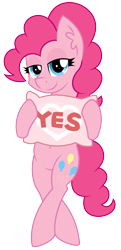 Size: 2000x4140 | Tagged: safe, artist:partylikeanartist, pinkie pie, earth pony, pony, bedroom eyes, pillow, simple background, solo, transparent background, yes, yes pillow