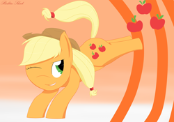 Size: 1820x1274 | Tagged: safe, artist:ricktin, applejack, earth pony, pony, female, mare, medium, poster