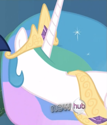 Size: 455x528 | Tagged: safe, edit, edited screencap, screencap, princess celestia, twilight sparkle, alicorn, pony, keep calm and flutter on, cursed, meta, no face, solo focus, wat