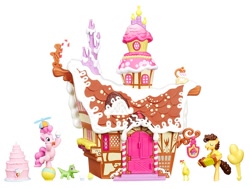 Size: 752x564 | Tagged: safe, boneless, cheese sandwich, gummy, pinkie pie, earth pony, pony, balloon, sugarcube corner, toy