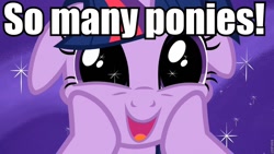 Size: 960x540 | Tagged: safe, derpibooru import, edit, edited screencap, screencap, twilight sparkle, the crystal empire, captain obvious, cute, faic, floppy ears, happiness, happy, image macro, meme, smiling, so much pony, solo, sparkles, squishy cheeks, twiabetes