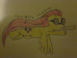 Size: 1600x1200 | Tagged: safe, artist:projectcarthage, fluttershy, pegasus, pony, hurricane fluttershy, colored, goggles, pencil drawing, traditional art