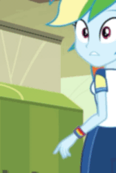 Size: 482x719 | Tagged: safe, derpibooru import, screencap, rainbow dash, better together, choose your own ending, equestria girls, sock it to me, animated, ass, butt, canterlot high, cropped, cute, dashabetes, female, gif, hallway, lockers, rainbutt dash, solo