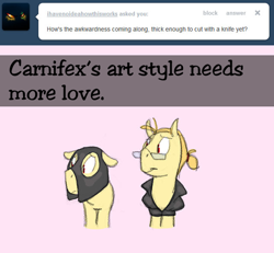 Size: 500x461 | Tagged: safe, artist:carnifex, oc, oc only, oc:strap, meta, pony confession, text