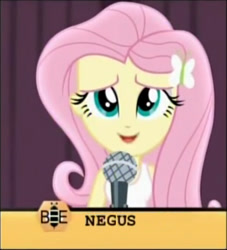 Size: 486x536 | Tagged: safe, edit, edited screencap, screencap, fluttershy, equestria girls, friendship games, ethiopia, slur, spelling bee