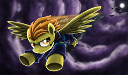 Size: 1000x588 | Tagged: dead source, safe, artist:xioade, derpibooru import, spitfire, pegasus, pony, clothes, solo, uniform