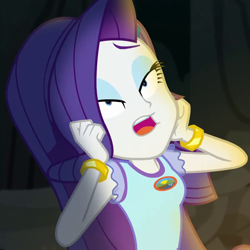 Size: 720x720 | Tagged: safe, screencap, rarity, equestria girls, legend of everfree, cropped, solo