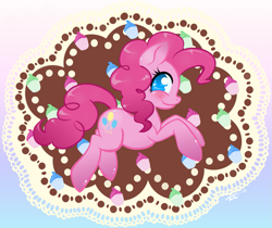 Size: 1385x1164 | Tagged: safe, artist:tiitcha, pinkie pie, earth pony, pony, cupcake, female, mare, pink coat, pink mane, solo