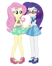 Size: 805x1024 | Tagged: safe, artist:mixiepie, edit, fluttershy, rarity, equestria girls, friendship games, belly button, duo, midriff, simple background, transparent background