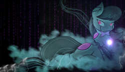 Size: 1920x1102 | Tagged: safe, artist:shadesofeverfree, derpibooru import, octavia melody, earth pony, pony, robot, wallpaper