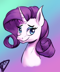 Size: 500x600 | Tagged: safe, artist:paradigmpizza, rarity, pony, unicorn, eyeshadow, female, looking at you, makeup, mare, smiling, solo