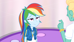 Size: 1164x655 | Tagged: safe, derpibooru import, screencap, rainbow dash, zephyr breeze, better together, equestria girls, holidays unwrapped, bored, dashing through the mall, geode of super speed, magical geodes, plusplus