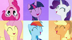 Size: 1280x720 | Tagged: safe, derpibooru import, applejack, fluttershy, pinkie pie, rainbow dash, rarity, twilight sparkle, earth pony, pegasus, pony, unicorn, all bottled up, best friends until the end of time, mane six