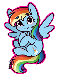 Size: 868x1137 | Tagged: safe, artist:lilliesinthegarden, derpibooru import, rainbow dash, pegasus, pony, blushing, cute, dashabetes, heart eyes, signature, simple background, solo, white background, wingding eyes