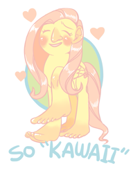 Size: 613x799 | Tagged: safe, artist:php98, fluttershy, pegasus, pony, barefoot, ears, feet, footershy, heart, nose, not salmon, solo, wat