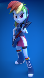 Size: 756x1344 | Tagged: safe, artist:jarg1994, derpibooru import, rainbow dash, equestria girls, 3d, blender, guitar, solo