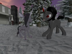 Size: 1024x768 | Tagged: safe, artist:horsesplease, derpibooru import, king sombra, oleander, classical unicorn, unicorn, them's fightin' herds, 3d, cloven hooves, female, gmod, leonine tail, male, straight, unshorn fetlocks