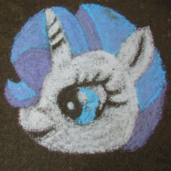 Size: 3864x3864 | Tagged: safe, artist:malte279, rarity, pony, unicorn, chalk drawing, solo, traditional art