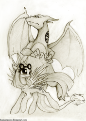 Size: 708x1000 | Tagged: safe, artist:foxinshadow, oc, pony, charizard, pokémon