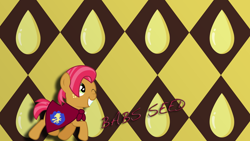 Size: 1920x1080 | Tagged: safe, artist:skiddlezizkewl, derpibooru import, babs seed, earth pony, brown coat, female, filly, freckles, solo, two toned mane, wallpaper