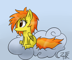 Size: 600x500 | Tagged: safe, artist:php92, derpibooru import, spitfire, cloud, filly, solo