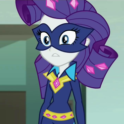 Size: 720x720 | Tagged: safe, screencap, radiance, rarity, equestria girls, movie magic, spoiler:eqg specials, clothes, costume, cropped, power ponies, solo