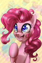 Size: 1024x1536 | Tagged: safe, artist:neyla-the-lioness, pinkie pie, earth pony, pony, cute, happy, open mouth, smiling, solo