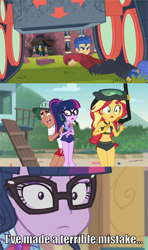 Size: 5333x9000 | Tagged: safe, brawly beats, flash sentry, microchips, ringo, sci-twi, sunset shimmer, timber spruce, twilight sparkle, better together, cheer you on, equestria girls, unsolved selfie mysteries, badass sentry, blue sneakers, coward, drama, geode of empathy, geode of telekinesis, implied flashlight, implied sciflash, implied shipping, implied straight, legs, lifeguard, lifeguard timber, magical geodes, mouthpiece, op unintentionally started shit, regret, timber spruce drama