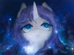 Size: 4000x3000 | Tagged: safe, artist:plotcore, rarity, pony, unicorn, bust, portrait, solo, space