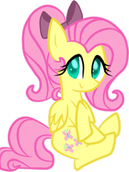 Size: 768x1024 | Tagged: safe, artist:php54, fluttershy, pegasus, pony, bow, cute, cutie mark, hair bow, ponytail, shyabetes, solo