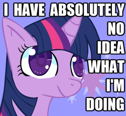 Size: 746x689 | Tagged: safe, artist:omegajim, derpibooru import, edit, twilight sparkle, i have no idea what i'm doing, image macro, meme, reaction image, solo