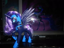 Size: 2048x1536 | Tagged: safe, artist:segamew, fluttershy, nightmare moon, brushable, irl, photo, toshiba, toy