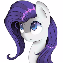 Size: 3000x3000 | Tagged: safe, artist:posionjoke, rarity, pony, unicorn, alternate hairstyle, missing horn, simple background, solo, white background