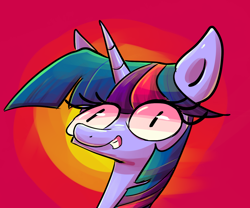 Size: 1200x1000 | Tagged: safe, artist:senx, derpibooru import, twilight sparkle, pony, bust, faic, portrait, smiling, solo