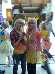 Size: 3000x4000 | Tagged: safe, artist:cancertrollkarkat, applejack, fluttershy, human, cosplay, irl, irl human, photo