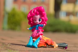 Size: 6016x4012 | Tagged: safe, artist:artofmagicpoland, pinkie pie, sunset shimmer, equestria girls, doll, equestria girls minis, photo, shimmer on, sitting, toy