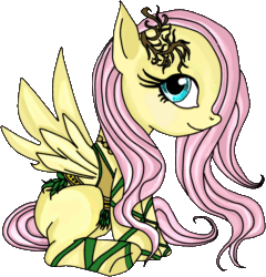 Size: 724x755 | Tagged: safe, artist:elisabethianna, fluttershy, pegasus, pony, clothes, cute, druid, fantasy class, flutterdruid, looking at you, necklace, simple background, sitting, smiling, solo, transparent background