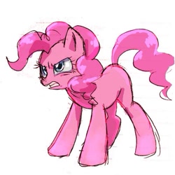 Size: 600x600 | Tagged: safe, artist:hamada, pinkie pie, earth pony, pony, angry, female, mare, pink coat, pink mane, solo