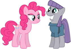 Size: 1024x703 | Tagged: safe, artist:nascarcatcar, maud pie, pinkie pie, earth pony, pony, body swap, frown, grin, personality swap, simple background, smiling, squee, transparent background, vector