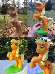 Size: 2000x2667 | Tagged: safe, artist:rcwaitsart, applejack, carving, irl, photo, sculpture