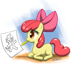 Size: 900x900 | Tagged: safe, artist:johnjoseco, apple bloom, spike, dragon, earth pony, pony, cute, female, filly