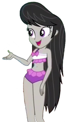 Size: 326x583 | Tagged: safe, edit, edited screencap, editor:lonely fanboy48, screencap, octavia melody, human, better together, equestria girls, spring breakdown, background removed, belly button, bikini, clothes, cute, happy, midriff, sexy, simple background, socks, swimsuit, thigh highs, thighs
