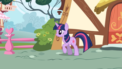 Size: 1365x768 | Tagged: safe, derpibooru import, screencap, twilight sparkle, pony, unicorn, female, mare, multicolored mane, purple coat, solo