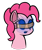 Size: 237x281 | Tagged: safe, artist:lux, derpibooru exclusive, pinkie pie, cyborg, earth pony, pony, robot, blue screen of death, emote, kernel panic, open mouth, ponkbot, simple background, solo, transparent background, visor