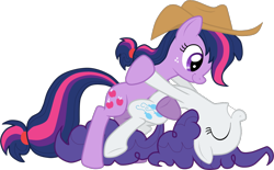 Size: 1330x826 | Tagged: safe, artist:stupidlittlecreature, applejack, pinkie pie, rarity, twilight sparkle, earth pony, pony, applepie, bedroom eyes, dancing, eyes closed, female, fusion, gritted teeth, lesbian, pinkity, rarijack, rarilight, raripie, role reversal, shipping, simple background, smiling, swapped cutie marks, transparent background, twijack, twinkie, vector