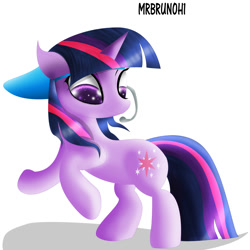 Size: 2000x2000 | Tagged: safe, artist:mrbrunoh1, derpibooru import, twilight sparkle, pony, unicorn, female, mare, multicolored mane, purple coat, solo