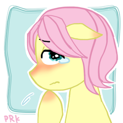 Size: 400x400 | Tagged: safe, artist:prk, butterscotch, fluttershy, pegasus, pony, pixiv, rule 63, solo